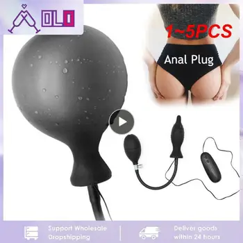 1 ~ 5 ADET Şişme Anal Plug prostat masaj aleti Butt Plug Popo Dilatör Silikon Anüs Genişletici Seks Oyuncakları Kadınlar için Adam Yapay Penis Pompası