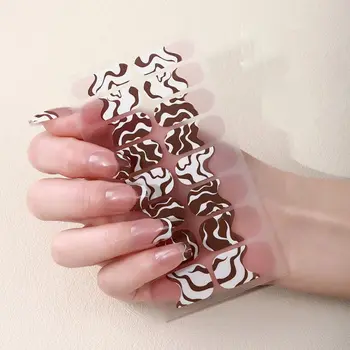 16 Şeritler Fransız Tırnak Çıkartmaları 3D tırnak cilası Sarar Su Geçirmez Nail Art Sticker Hiçbir Hasar Çivi Tırnak Sanat Jel Tırnak Çıkartmalar Seti