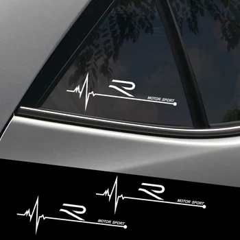 2 ADET PVC Araba Yan Pencere Çıkartmaları Vinil Su Geçirmez Çıkartmaları VW için Yeni R Hattı Logo Golf Tiguan Passat B6 Polo Jetta Touran Bettle
