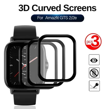 3D Tam Ekran Koruyucu İçin Xiao mi mi hua mi Amazfit GTS 2 2e GTS2 mi ni GTS2e bant 5 Smartwatch koruyucu film Cam Değil