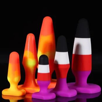 4 / Adet / takım Yumuşak Sıvı Silikon Butt Plug Parlak Renkler Farklı Boyutları Seçebilirsiniz Anal Plug Vajinal Fiş Kadın Erkek Dick