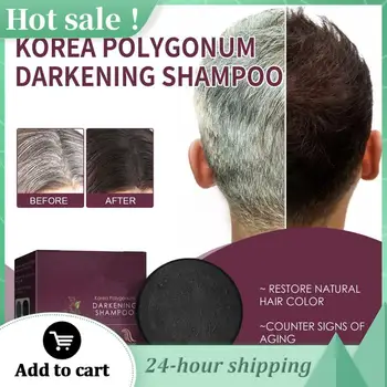 80g Polygonum şampuan sabun Saç Kararan Sabun Hızlı Etkili Onarım Gri Beyaz Saç Saç Dökülmesini Önler Şampuan Bar Saç Bakımı