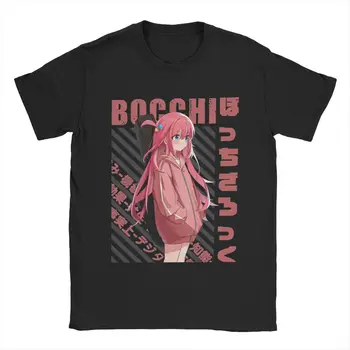 Bocchi Kaya Hitori Gotou erkek t-shirtü Anime Manga Eğlenceli Pamuk Tee Gömlek Ekip Boyun Kısa Kollu T Gömlek doğum günü hediyesi Tops