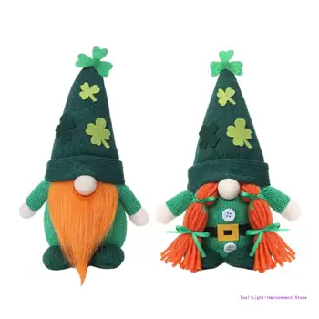 C63E StPatrick Günü Cüce Gnome İrlandalı Leprikon Süslemeleri Yeşil Yüz daha az İskandinav Rudolph Parti Kaynağı