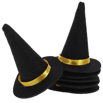 Cadılar bayramı cadı şapkası şişe şapkaları mini Dekor Kapak Küçük Sombrero Kapakları Parti Bebek Minyatür Kap Keçe Masa Süslemeleri