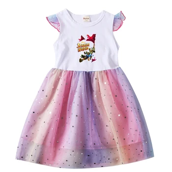 Disney Garip Dünya Kız Toddler Balo Örgü Elbiseler Çocuk parti giysileri Uzun Kollu Prenses Kostüm Çocuklar Güz Elbiseler