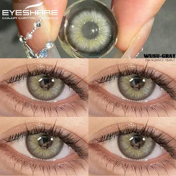 EYESHARE 1 Çift Renkli Kontakt Lensler Göz Mercekleri için Gri Kontakt Mavi Lens Yeşil Göz Kontakları Hızlı Teslimat Doğal Göz Mercekleri
