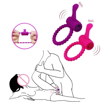 Horoz Halka Vibratör Titreşimli Yüzükler Klitoral Stimülatörü Penis Dik Ereksiyon Geliştirmek Seks Yeteneği Ürün Seks Oyuncakları Erkekler İçin 18+