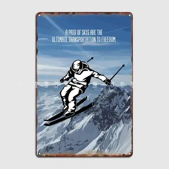 Kayak Kış Sporları Duvar sanat posterleri Metal Plak Pub Garaj Duvar Pub Özelleştirmek Duvar Boyama Tabela Posterler