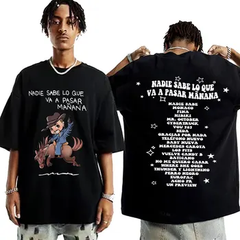 Komik Kötü Tavşan T-shirt Nadie Sabe Lo Que Va Bir Pasar Mãnana Müzik Albümü T Shirt Erkek Vintage Hip Hop Pamuk Tees Unisex Büyük Boy