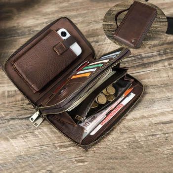 Lüks Hakiki Deri el çantası İle Erkekler İçin Airtag Durumda RFID Fermuarlı çanta anti-kayıp KİMLİK Kredi kart çantası Telefonu Çantası İş