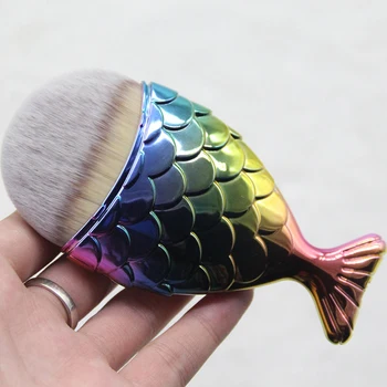 Makyaj Fırçalar Pudra Yüz Fosforlu Sünger Profesyonel Onarım Mermaid Tutucu Şekli Vakıf Kozmetik Balık Araçları Kiti
