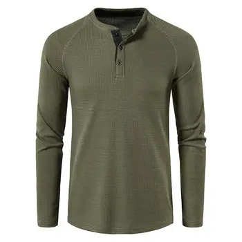 Moda Pamuk T Gömlek Erkekler 2023 Sonbahar Yeni Slim Fit Uzun Kollu Tişört Erkekler Streetwear Casual Düz Renk T-Shirt