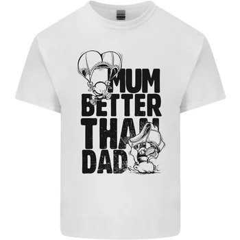 Mum Better Than Papà per la Mamma Festa Del Papà Uomo Cotone T-Shirt
