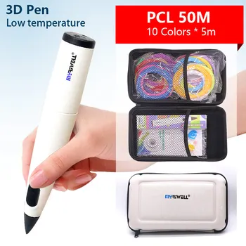 Myriwell düşük sıcaklık 3D kalem seti ile Büyük bir 3D Kalem Kutusu, Ve PCL Filament, Güvenli 3D kalem, Yeni Yıl hediye. Noel hediyesi