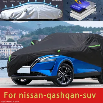 Nissan Qashqan için Fit Açık Koruma araba kılıfı s Kar Örtüsü Güneşlik Su Geçirmez Toz Geçirmez Dış siyah araba kılıfı