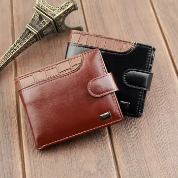 PU Deri İki Kat Cüzdan Küçük Çok fonksiyonlu Çok pozisyonlu Erkek Deri Çanta bozuk para cüzdanı Tüm Maç Cep Çanta Açık
