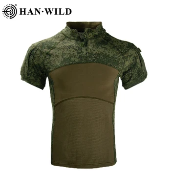 Savaş Yaz T-Shirt Airsoft Taktik T-Shirt Ordu Kısa Kollu Askeri Kamuflaj Pamuk Tee Gömlek Paintball Avı Giyim