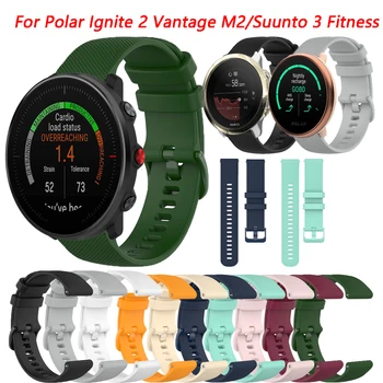 Silikon Bileklik Kayışı Polar Birleştirmek / Ateşleme 2 / Polar Kum X Pro Vantage M / M2 Akıllı Watchband Bilezik Suunto 3 Spor