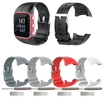 Silikon Smartwatch Yedek Kayış Resmi Desen Siyah Toka Spor Yedek Bileklik Polar M400/M430