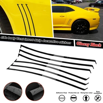 Siyah Yan Çamurluk Vücut havalandırma ızgarası Şerit Çıkartmaları Eklemek Çıkartmalar Kiti İçin Chevrolet Camaro SS RS LS 2010 2011 2012 2013 2014 2015