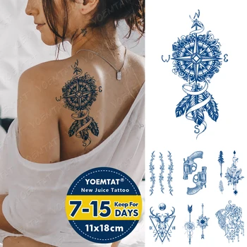 Suyu Kalıcı Mürekkep Dövmeler Vücut Sanatı Su Geçirmez Geçici Dövme Etiket Balina Evren Dövme Kol Sahte Dağ Deniz Dövme Kadınlar
