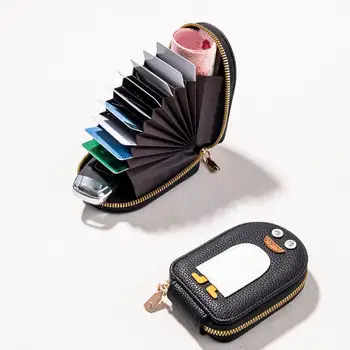 Taşınabilir Penguen Kart Sahipleri Mini Ince Cüzdan Çok yuvaları Kredi Kartları Çanta PU Deri Sevimli kart çantası Akordeon Kart Cüzdan