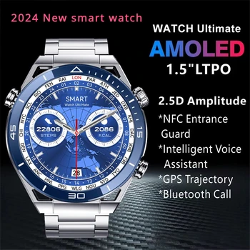 Yeni DT Ultra Mate akıllı saat Erkekler NFC Kablosuz Şarj Bluetooth Çağrı GPS İzci Spor bilezik İş Smartwatch 2024