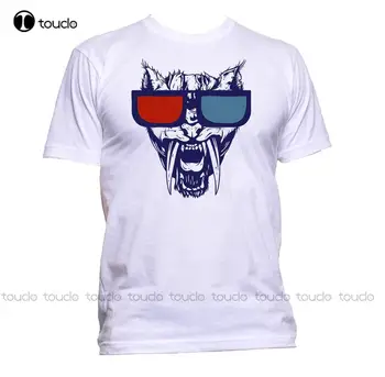 Yeni erkek T Shirt Kaplan Gözlük 3D Boyut T-Shirt Mens Womens Unisex Moda Sloganı Mevcut Eğlenceli Baskı T-Shirt