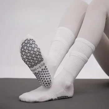 Yeni Çift Katmanlı Yoga Çorap Profesyonel Silikon kaymaz pilates çorabı Pamuk Nefes Gym Fitness Kat Dans spor çorapları